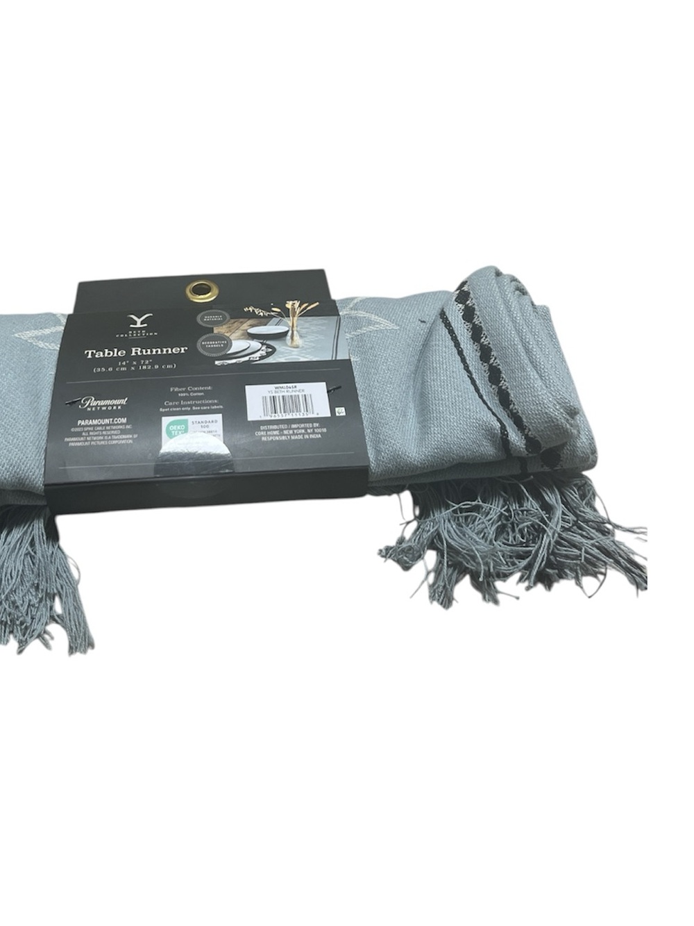 Beth Collection Gray Woven Table Runner